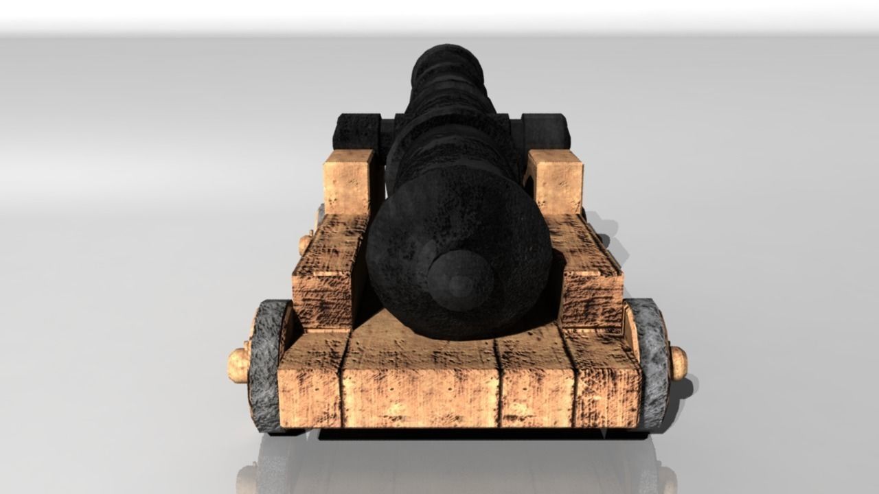 Pirate Cannon Low-poly 3D model_5