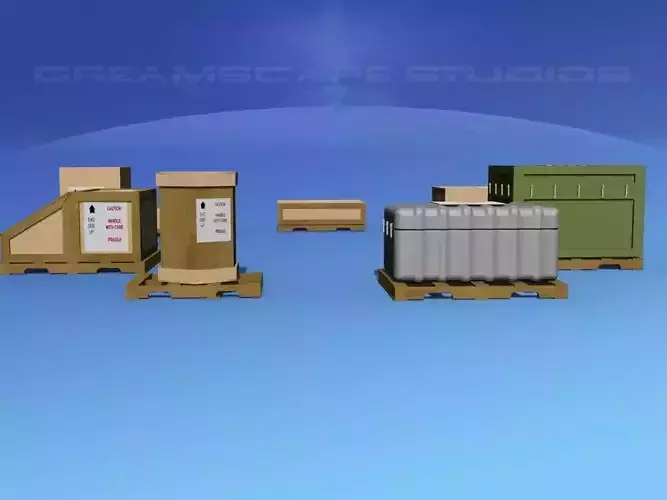 Shipping Crates Low-poly 3D model