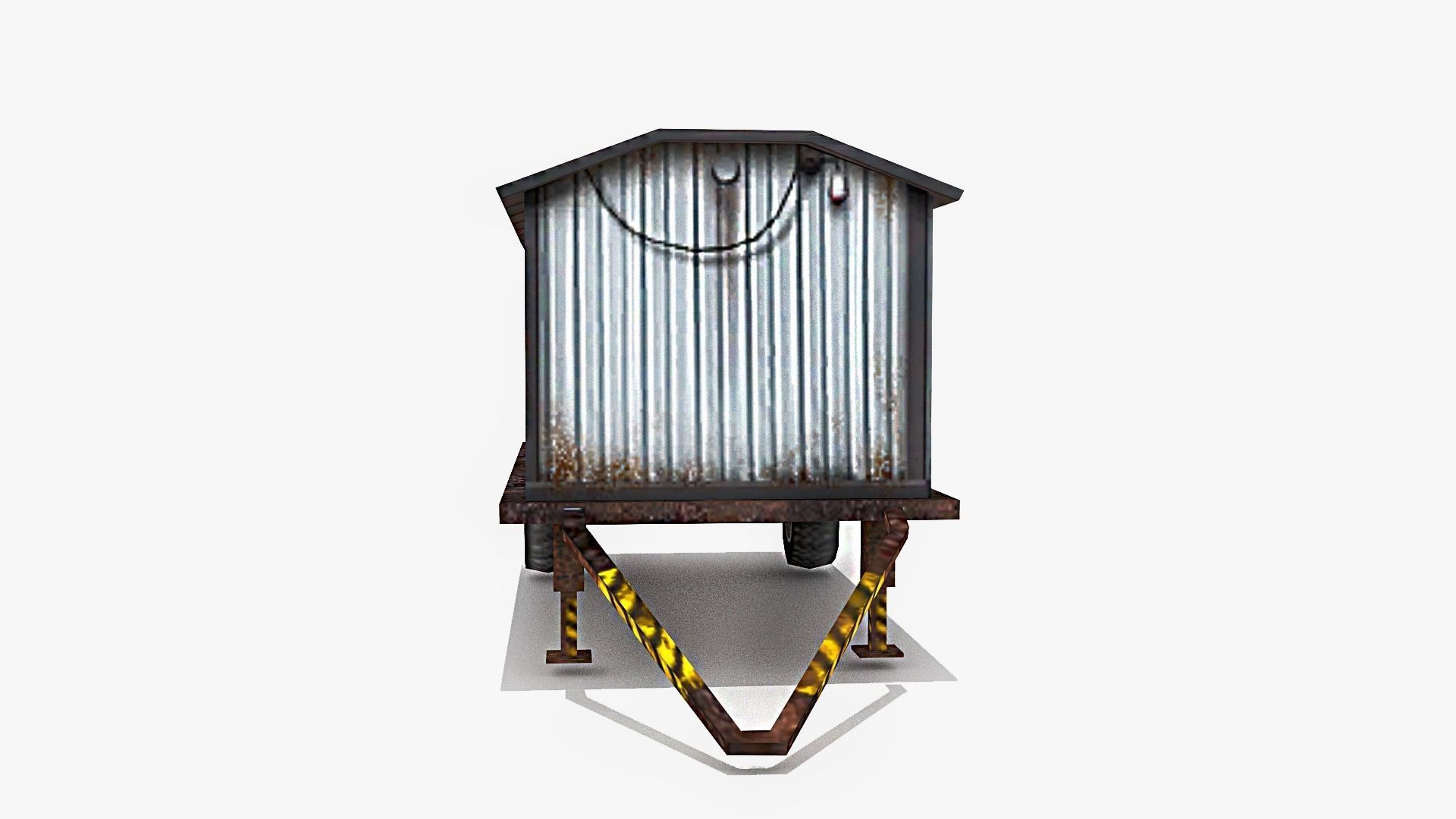 Cargo Trailer Low-poly 3D model_3