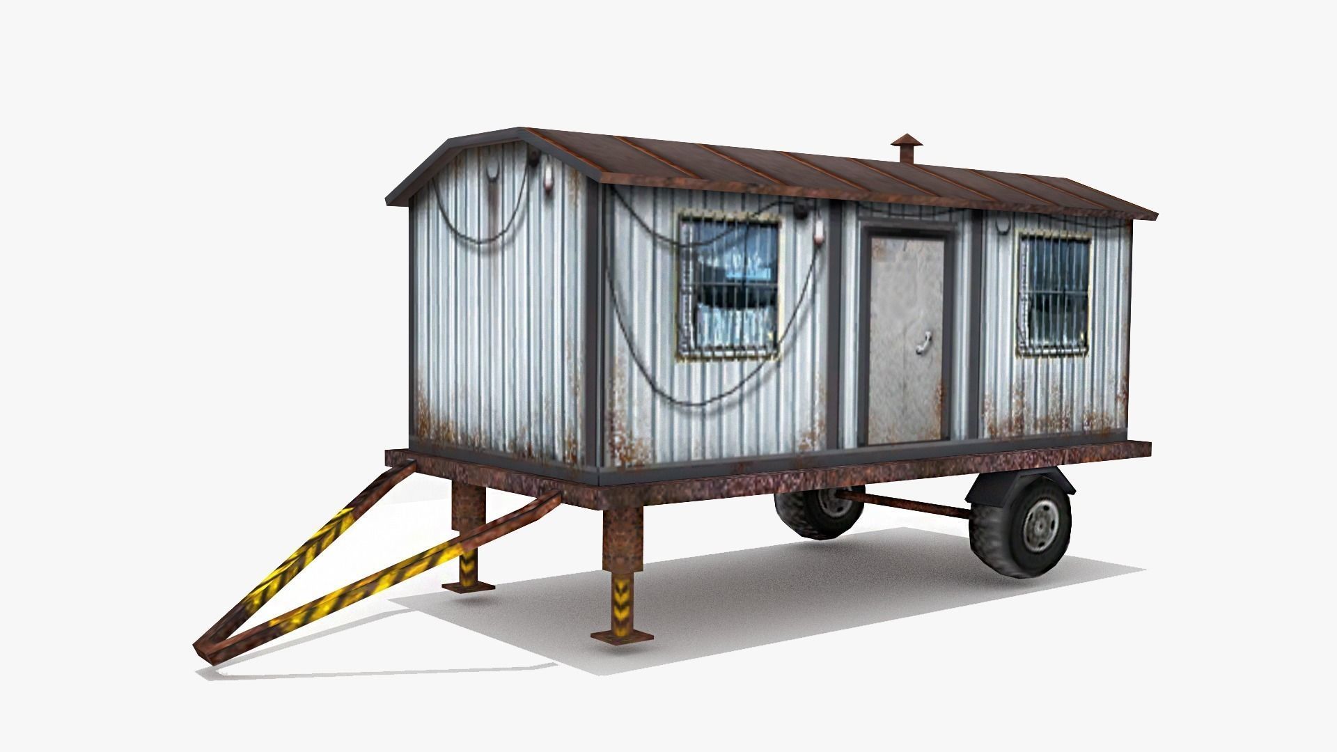 Cargo Trailer Low-poly 3D model_0