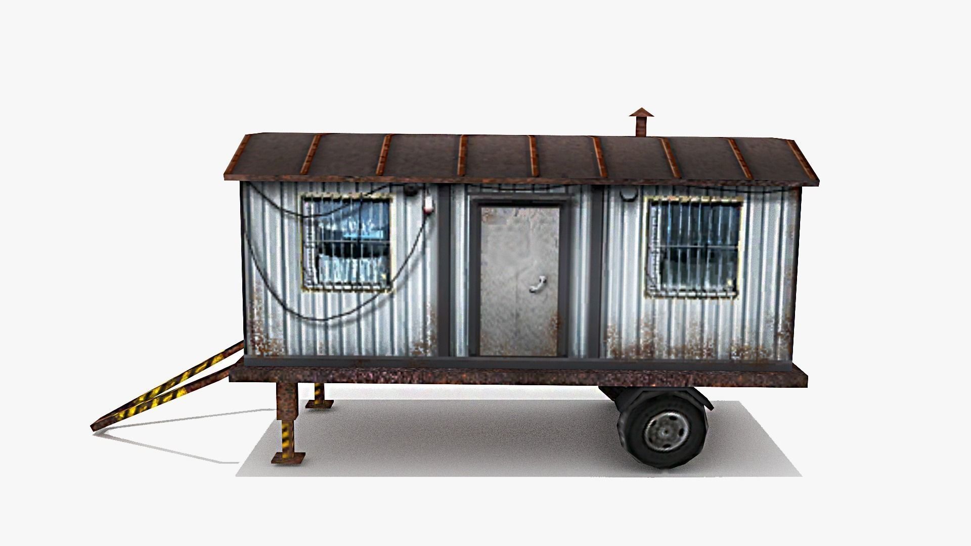 Cargo Trailer Low-poly 3D model_1