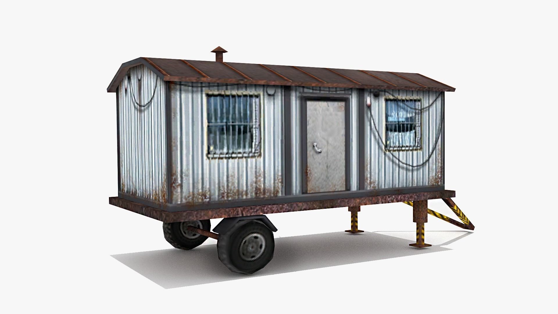 Cargo Trailer Low-poly 3D model_2
