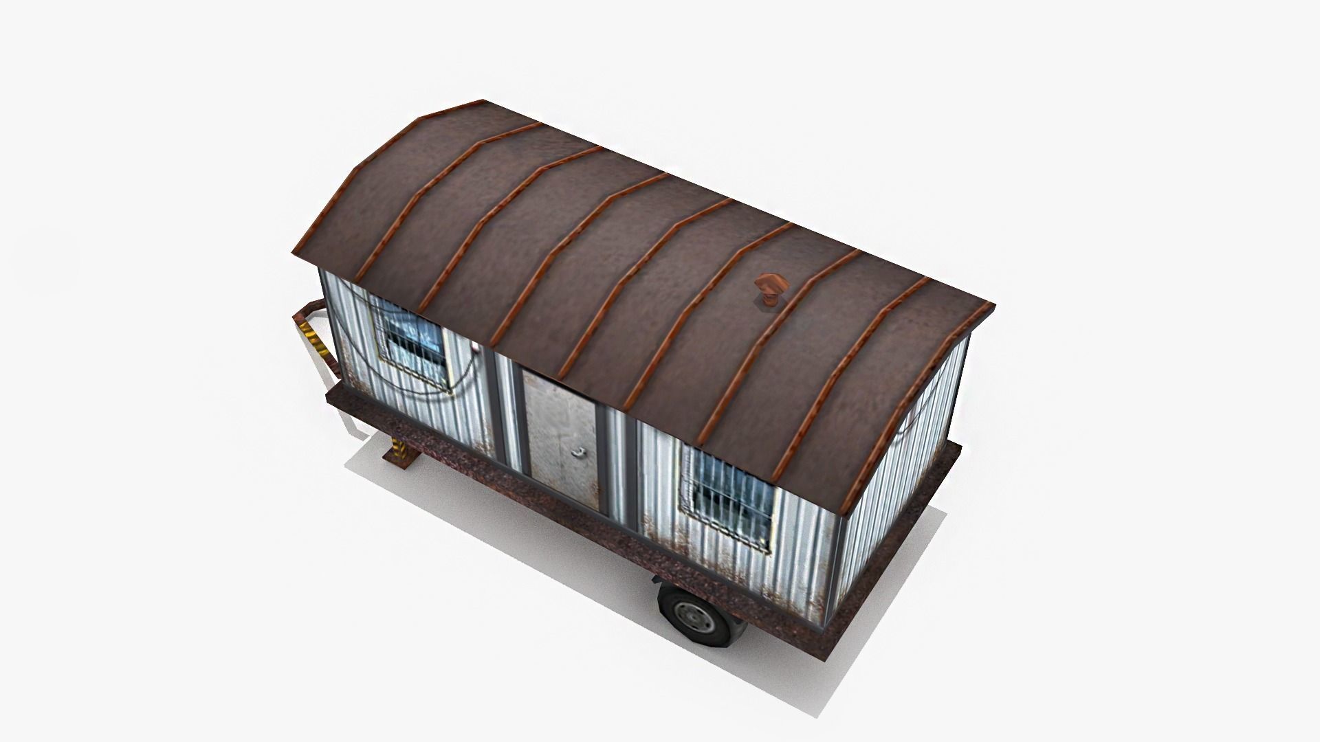 Cargo Trailer Low-poly 3D model_4