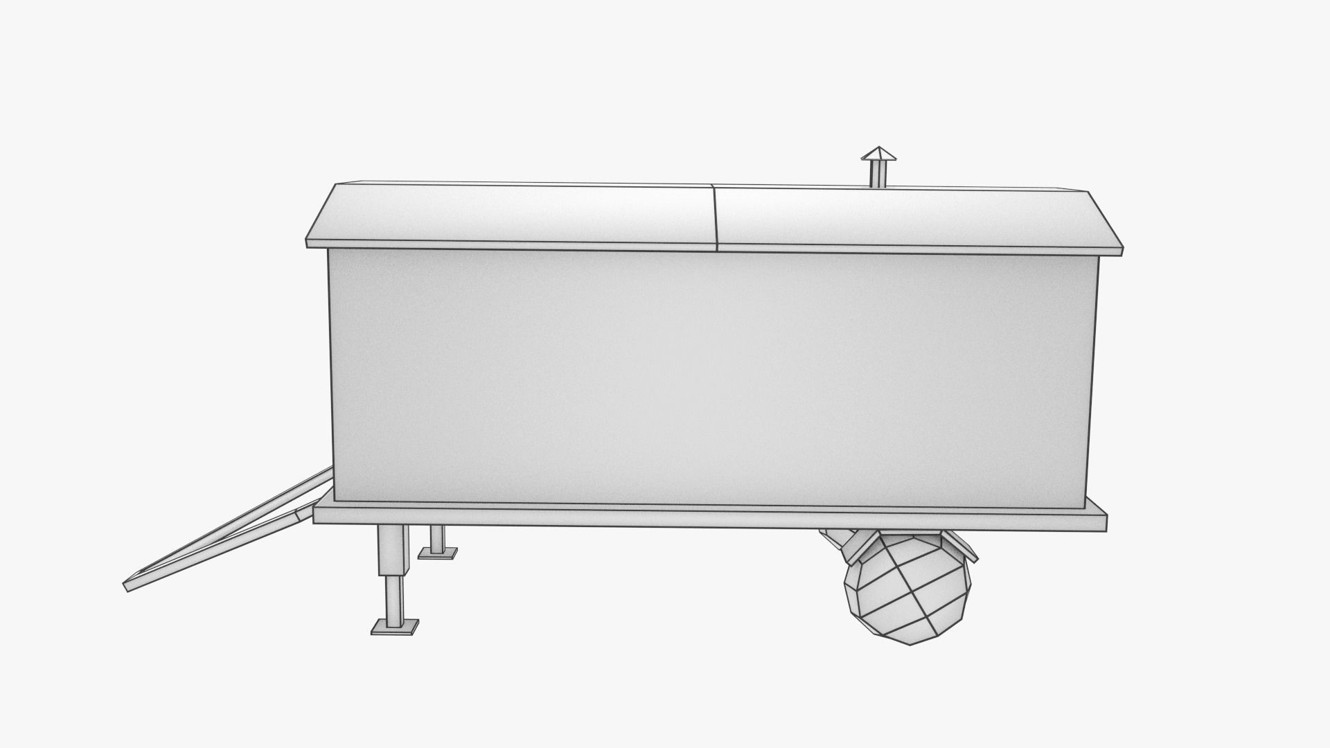 Cargo Trailer Low-poly 3D model_6