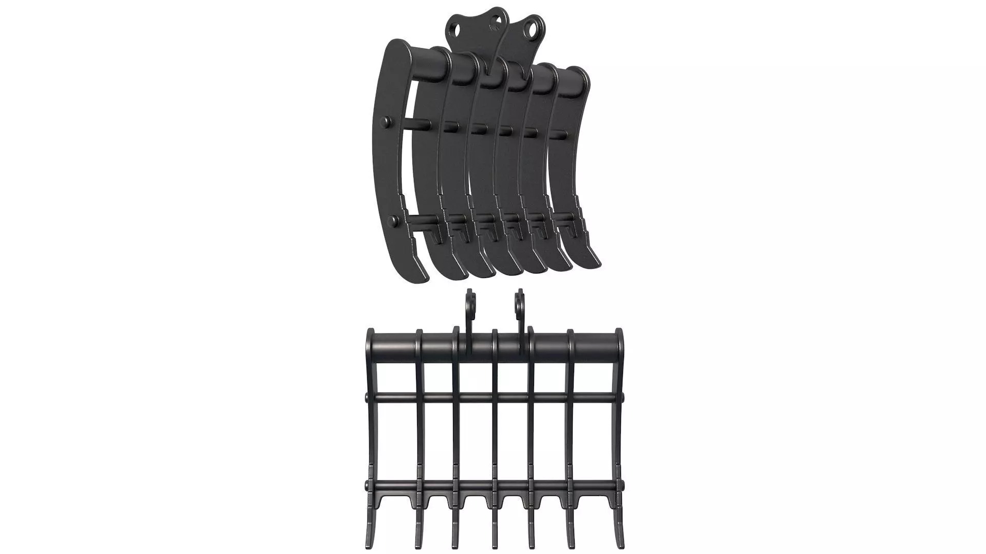 Excavator Rake - excavator General purpose rake 3D print model