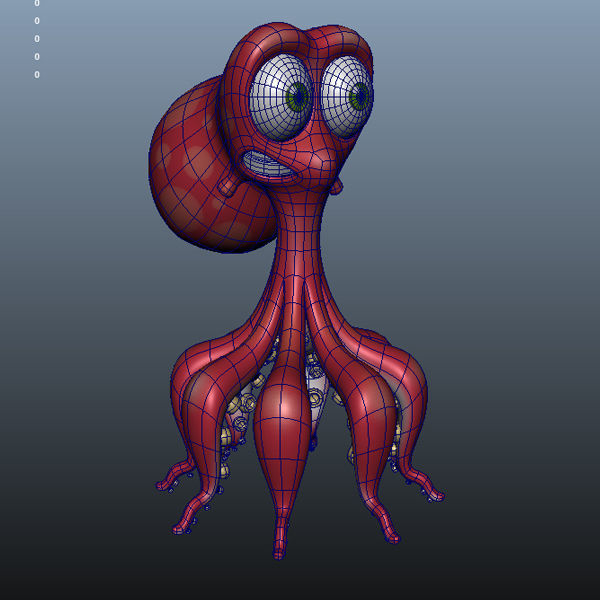 Octopus Cartoon 02 3D model_4