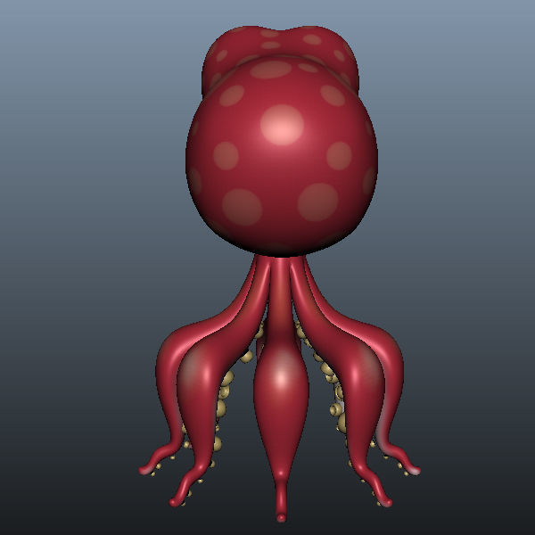 Octopus Cartoon 02 3D model_6