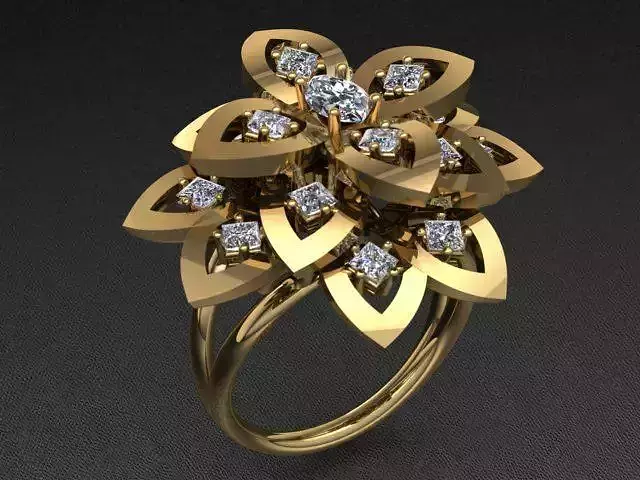 Diamond Flower Ring