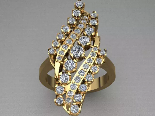 Ottoman Style Diamond Ring 3D print model