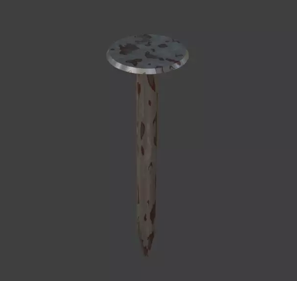 Simple Nail Rusted Free 3D model