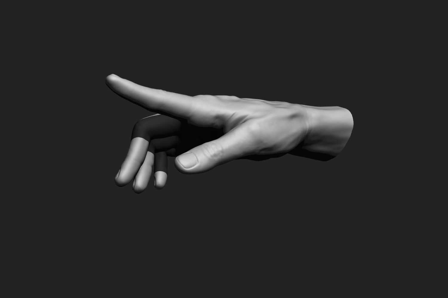 Male hands 12 poses 3D model_12