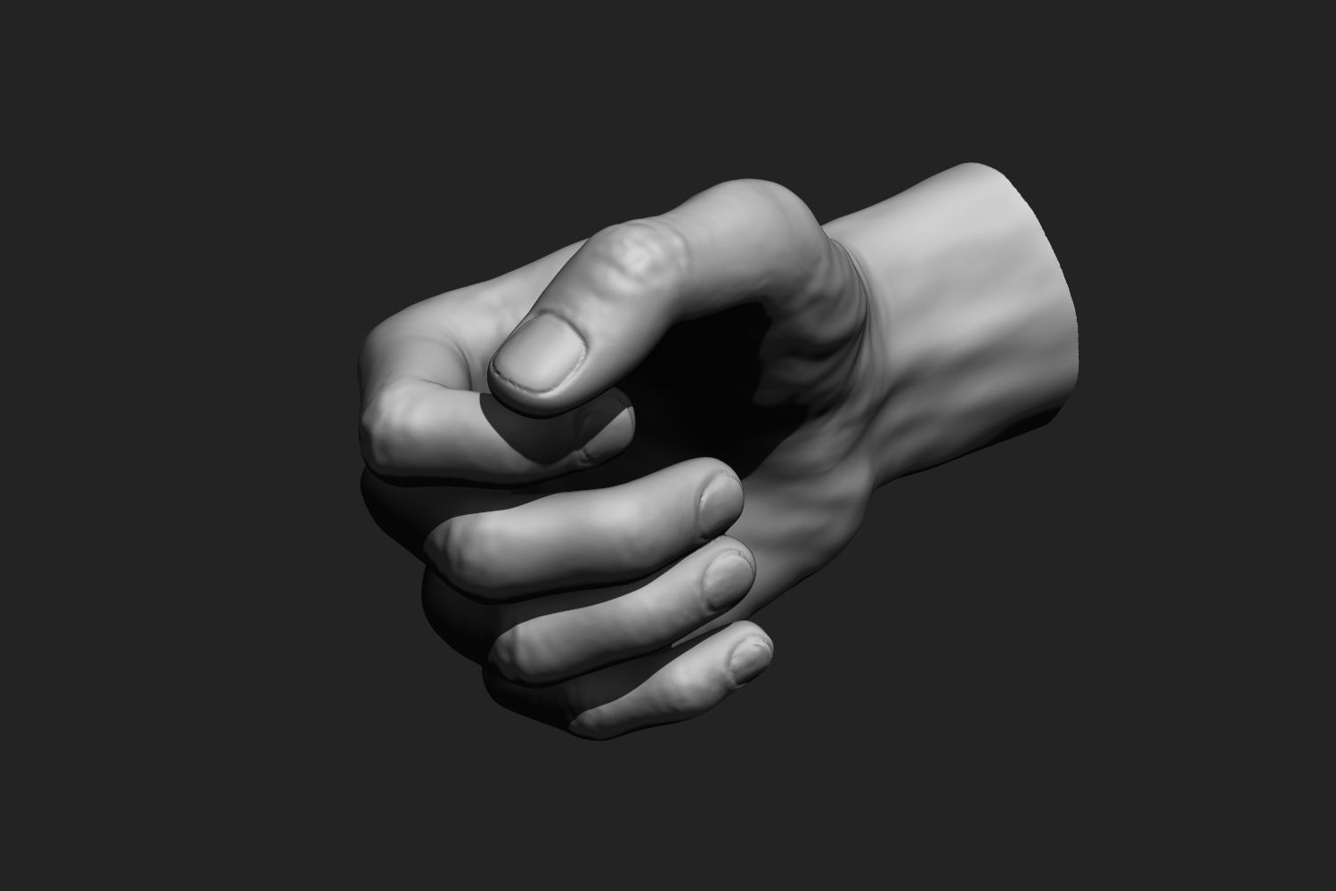 Male hands 12 poses 3D model_5