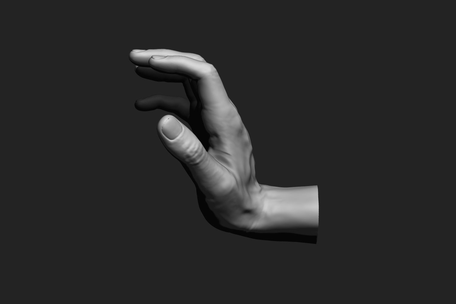 Male hands 12 poses 3D model_9