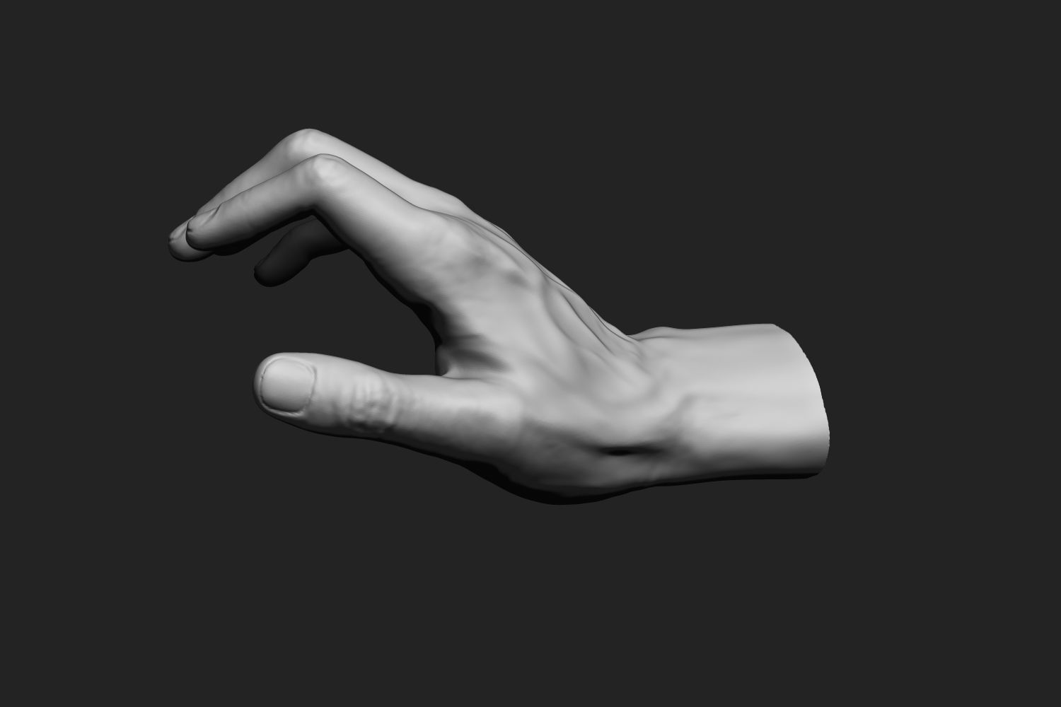 Male hands 12 poses 3D model_7