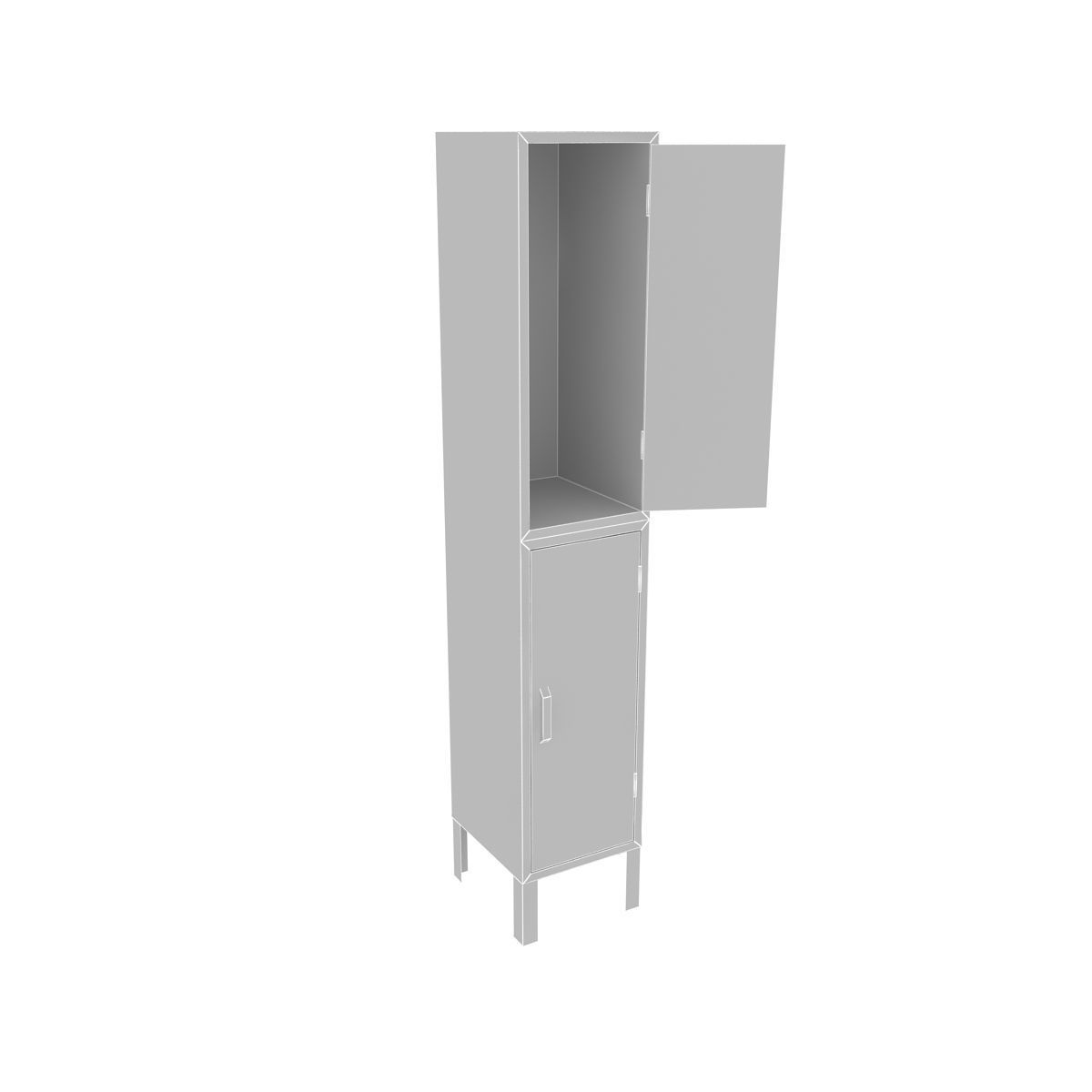 Lockers metal locker Low-poly 3D model_10