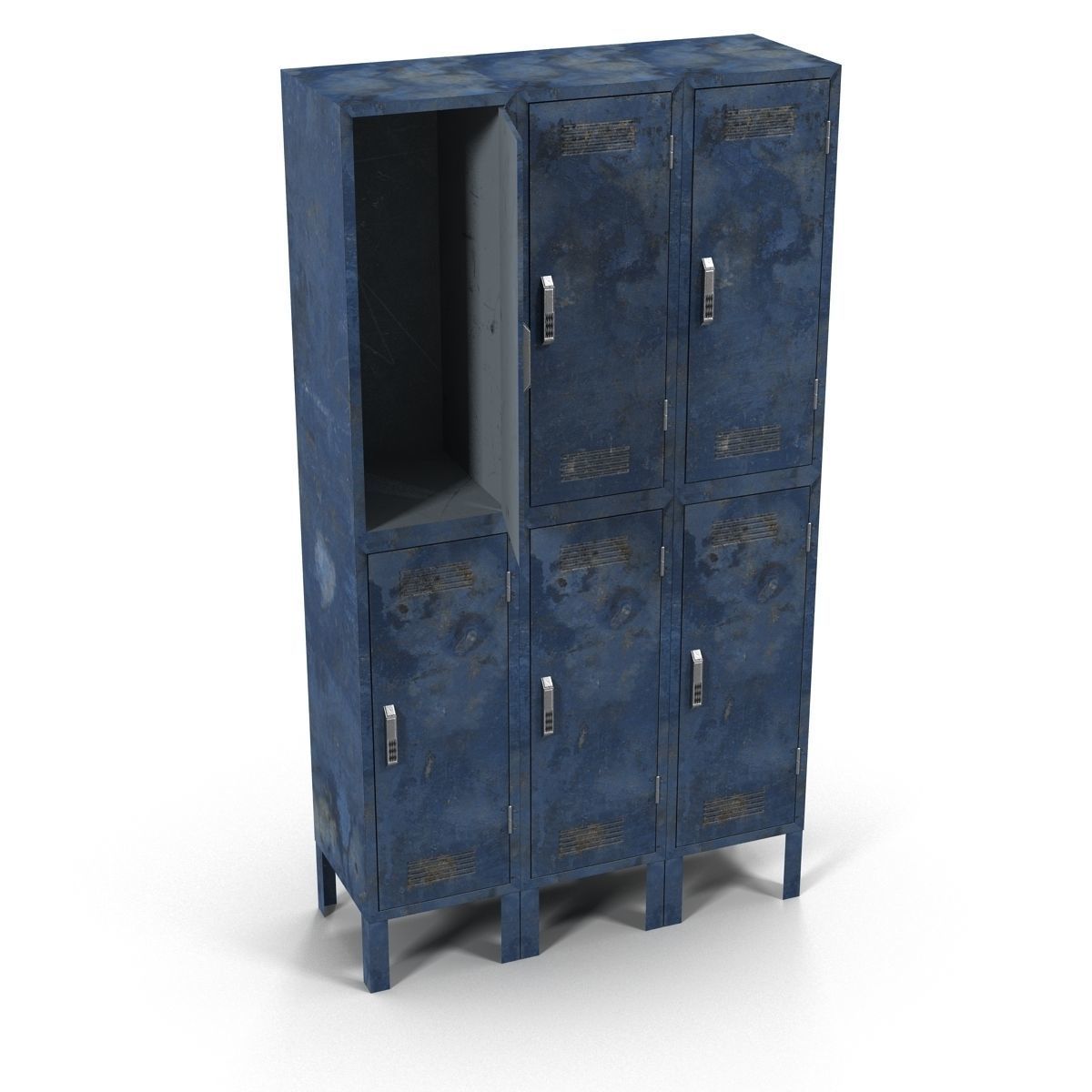 Lockers metal locker Low-poly 3D model_2