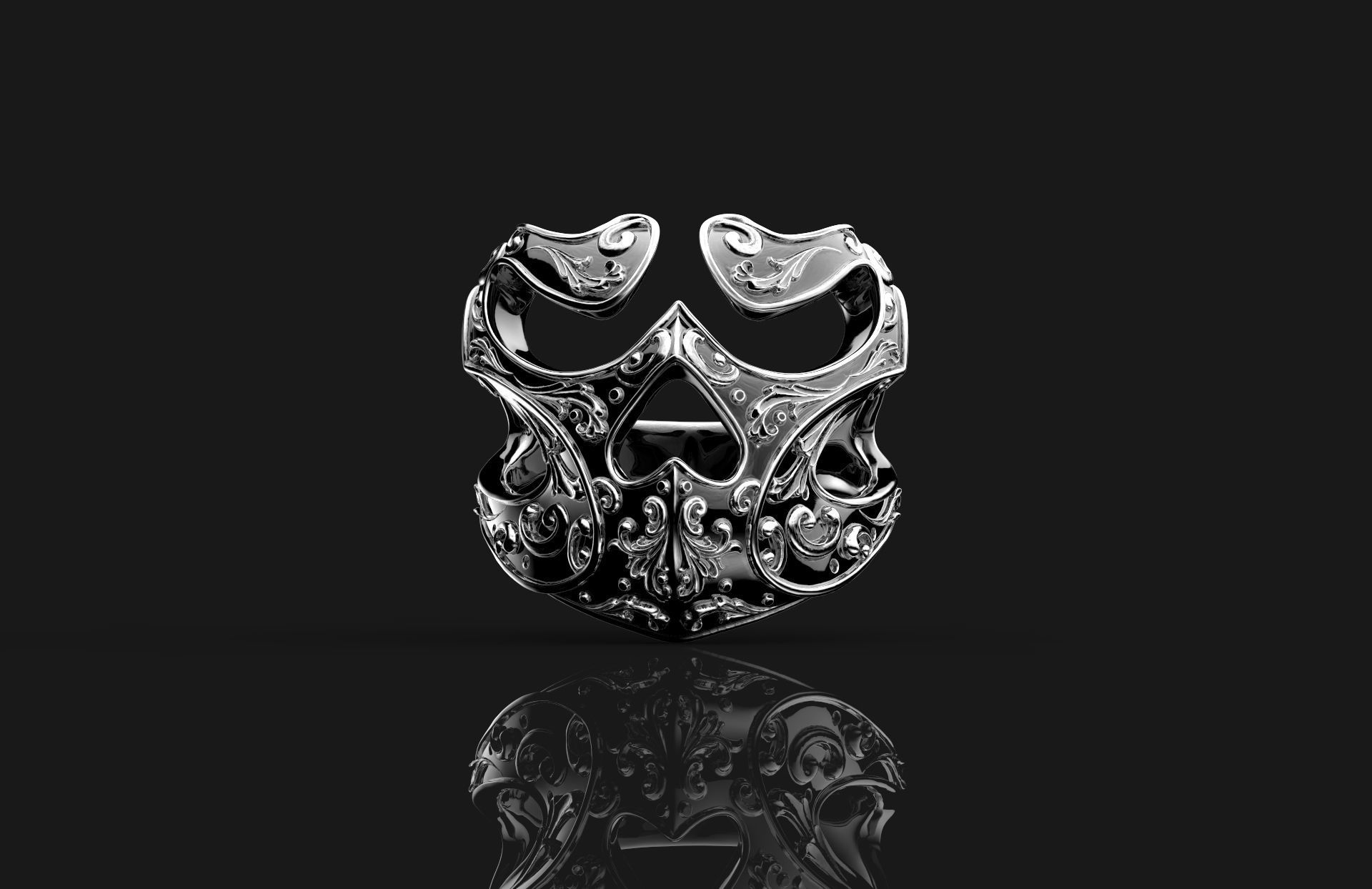 Ring Skull 3D print model_1