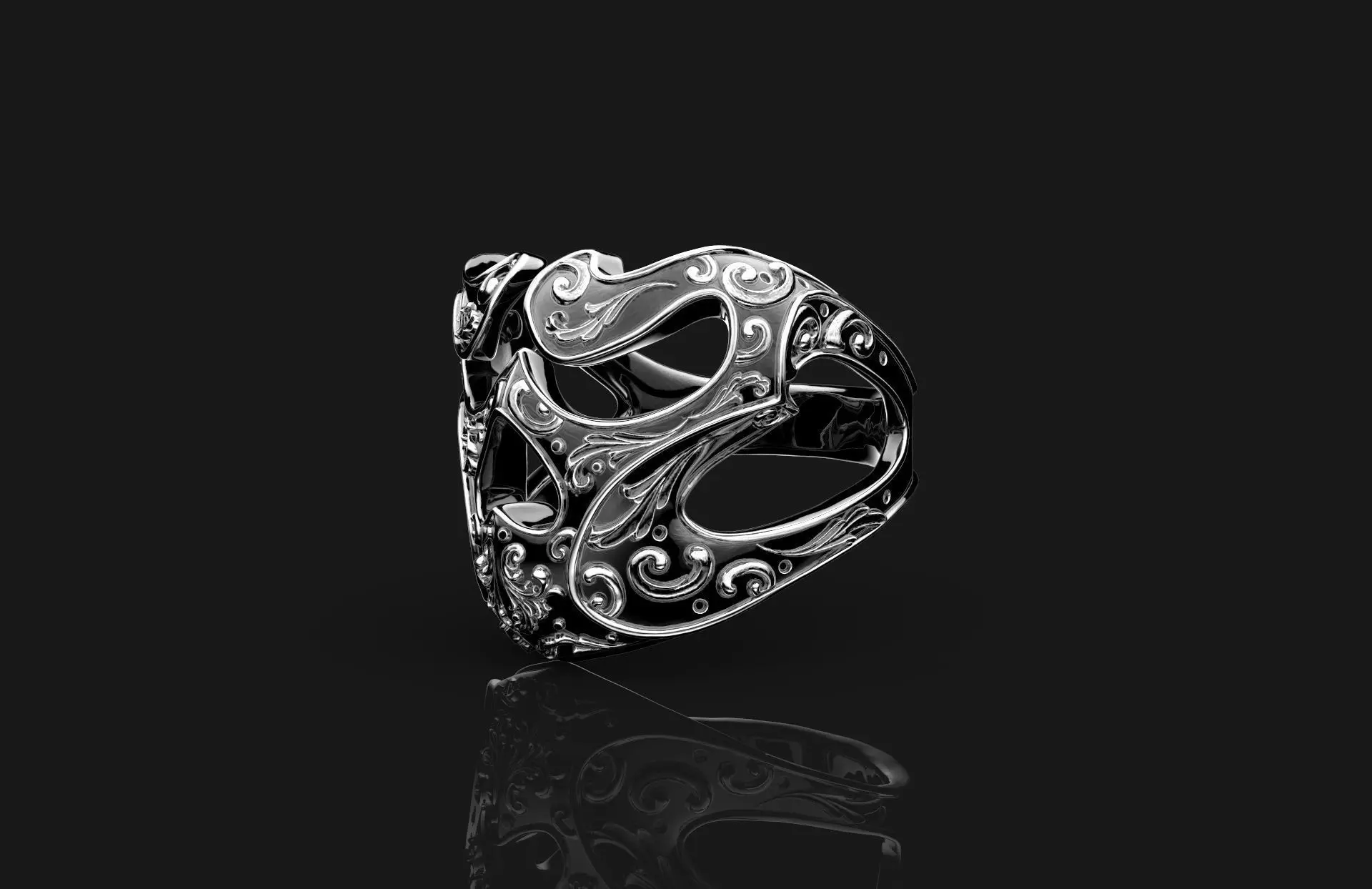Ring Skull 3D print model_0