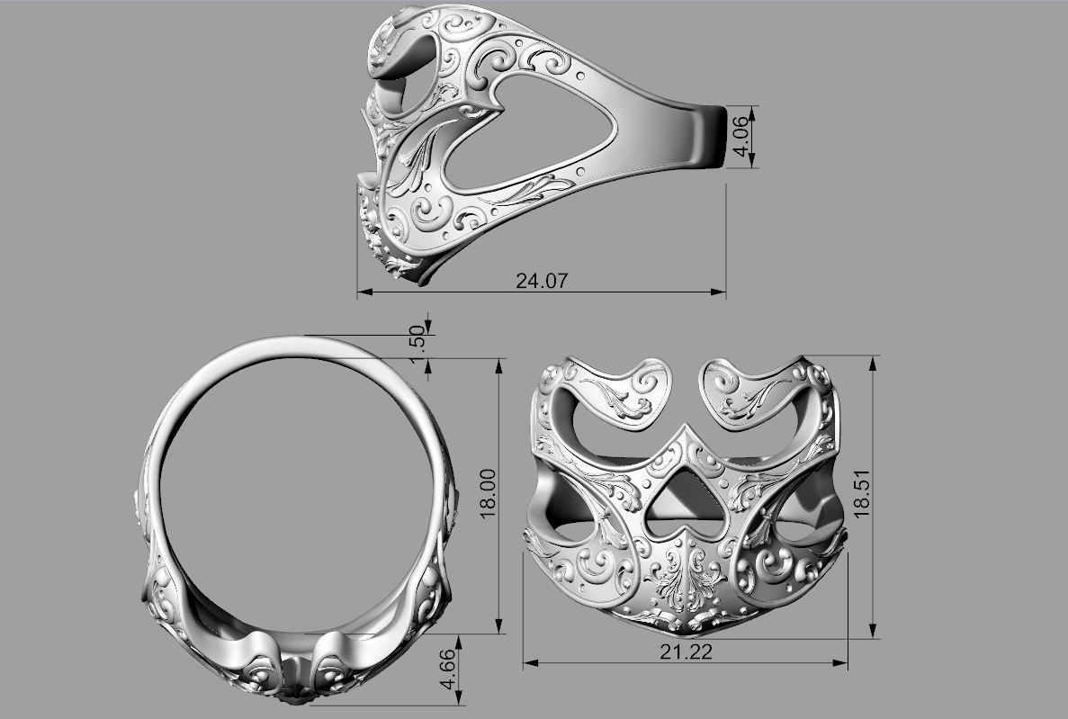 Ring Skull 3D print model_8