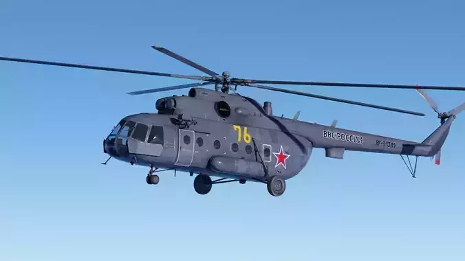Mil Mi-8T Fully-Rigged Animated Game Ready