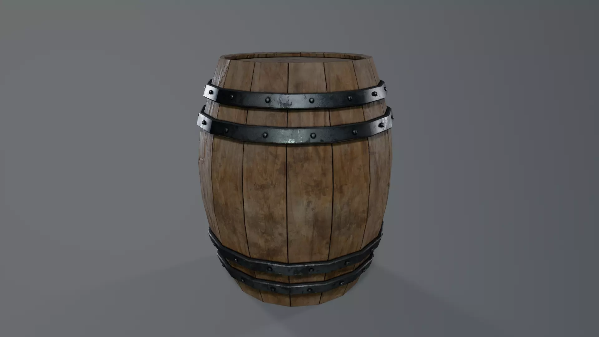 Medieval Wooden Barrel v2 Low-poly 3D model