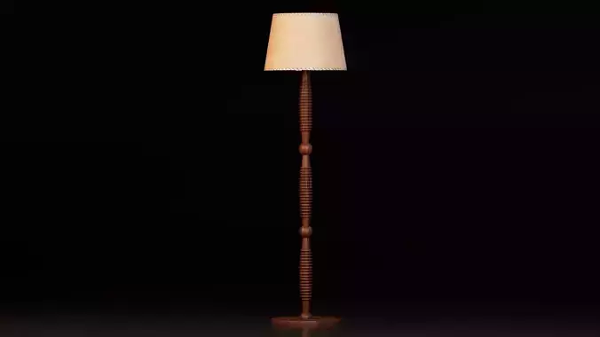 Classic Wooden Floor Lamps 3D model 5