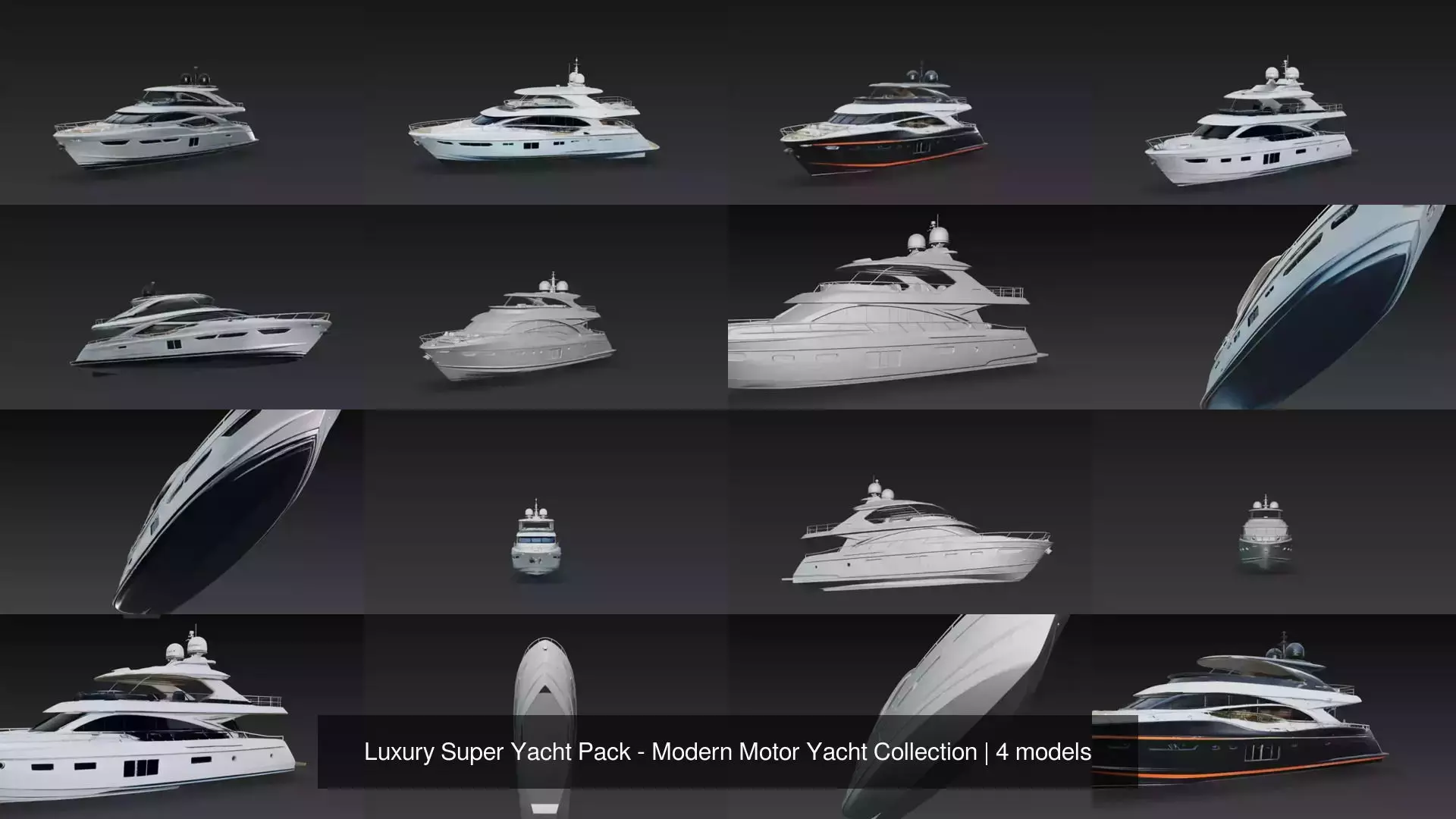 Luxury Super Yacht Pack - Modern Motor Yacht Collection