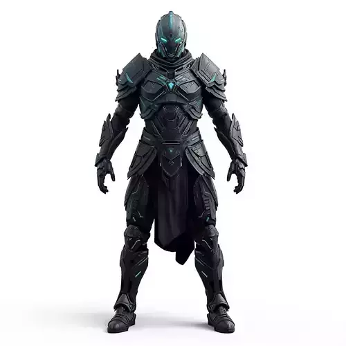 Futuristic Cybernetic Tactical Armor 3D Character Model