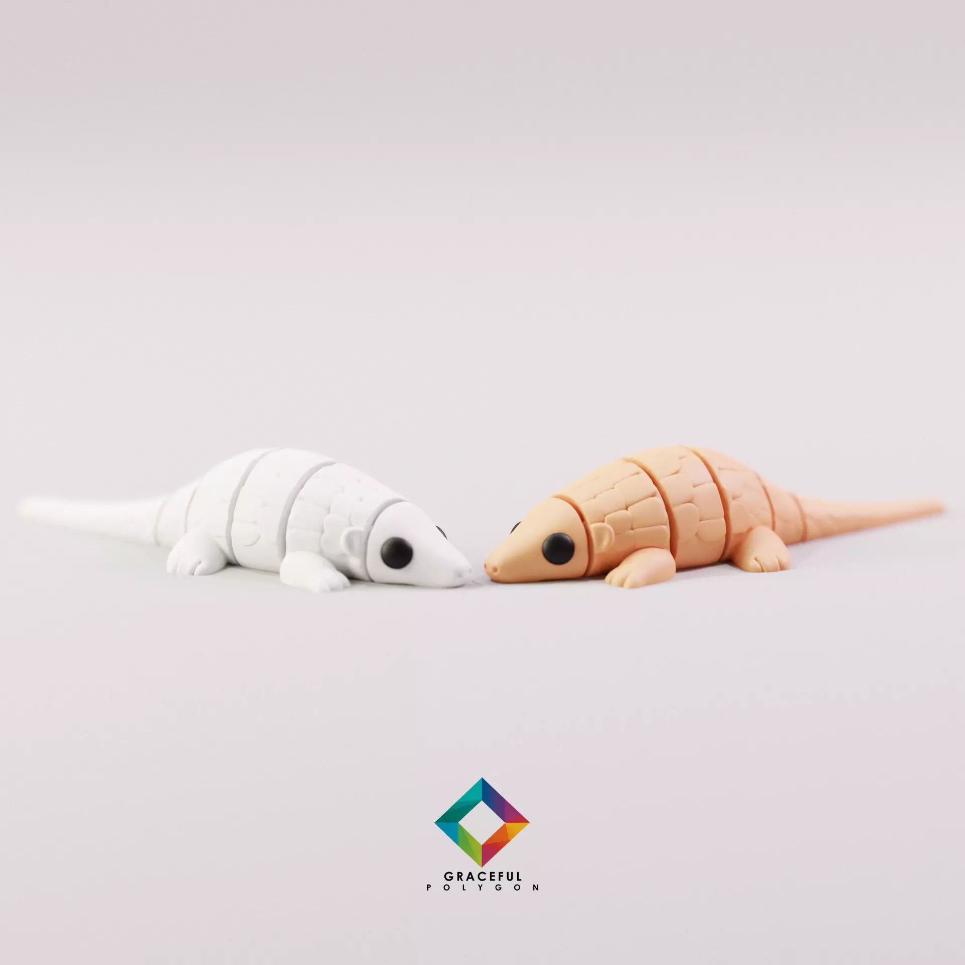 PANGOLIN STL FLEXI CHIBI CUTE GRACEFULPOLYGONS 3D print model 3D print model
