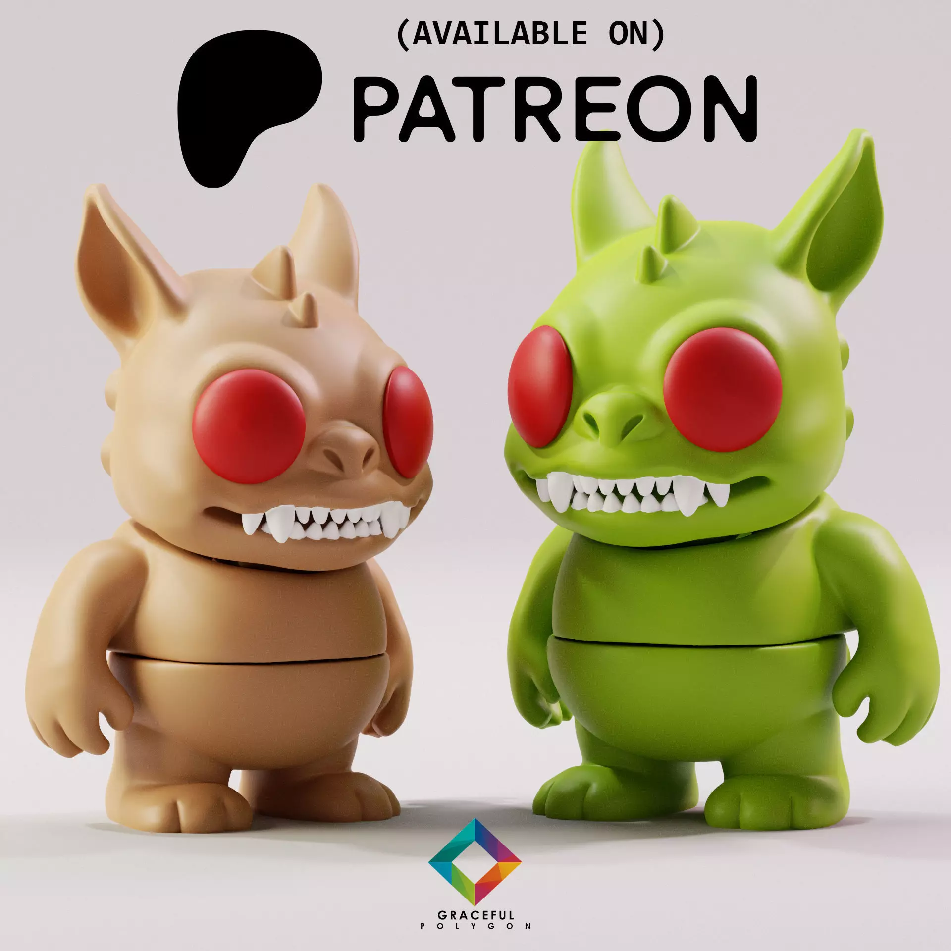 CHUPACABRA STL FLEXI CHIBI CUTE GRACEFULPOLYGONS 3D print model 3D print model