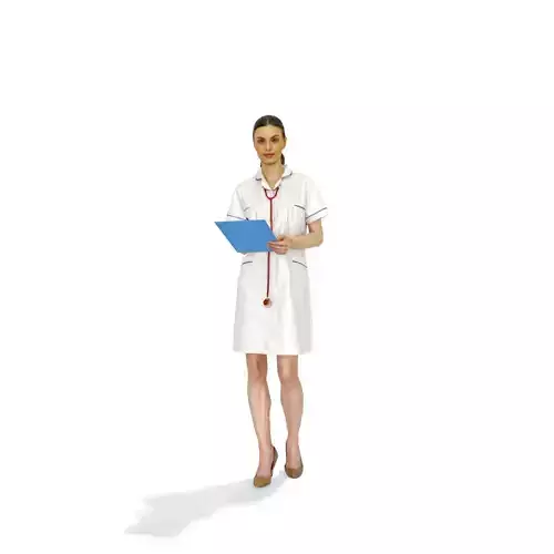 Standing Nurse With A Tablet WWom0306-HD2-O01P01-S 3D model