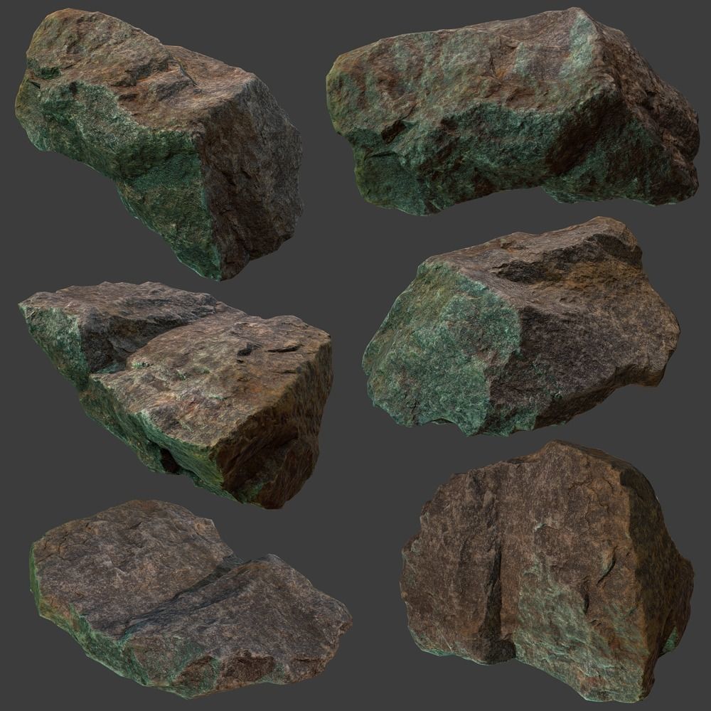 Stones Pack Low-poly 3D model_7