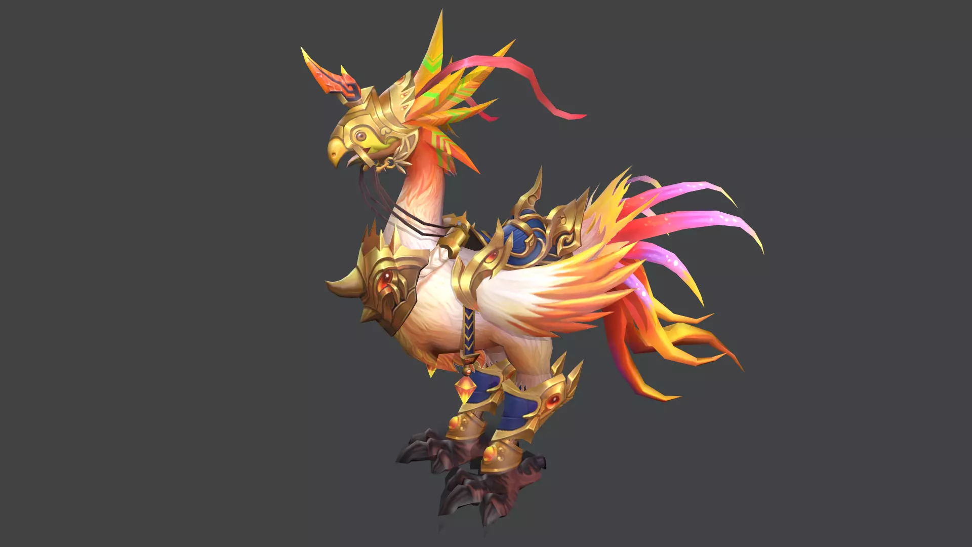 A magnificent bird mount Animation Low-poly 3D model