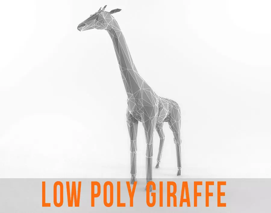 Giraffe Low Poly Mammal African Wild Animal Lowpoly Low-poly 3D model_0