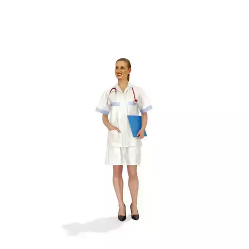Smiling Nurse With Hand In A Pocket WWom0307-HD2-O01P01-S