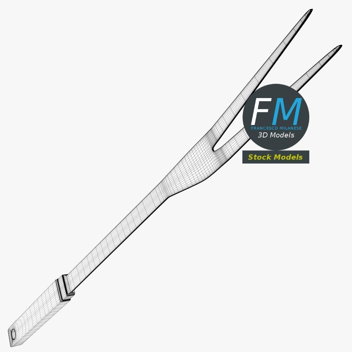 Carving fork kitchen tool 3D model_7