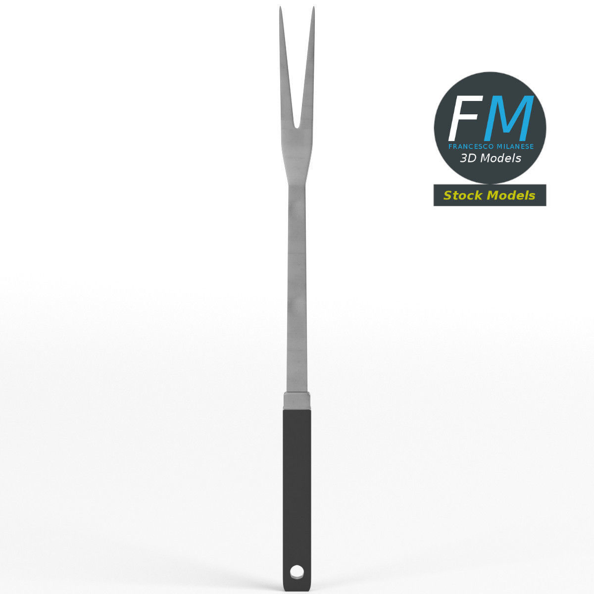 Carving fork kitchen tool 3D model_3