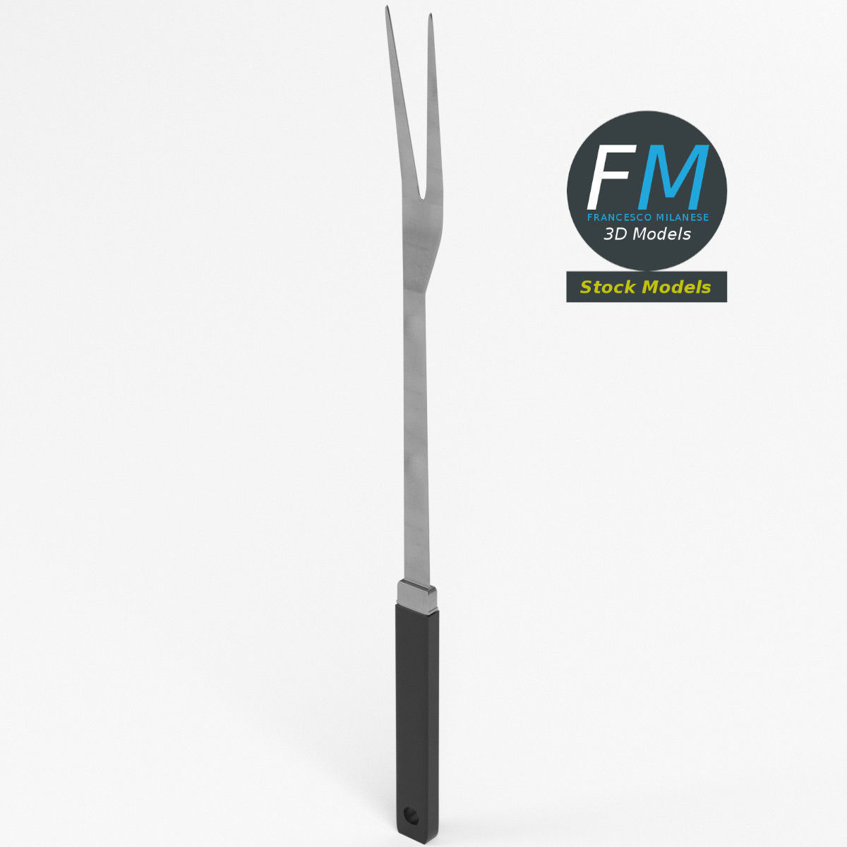 Carving fork kitchen tool 3D model_2