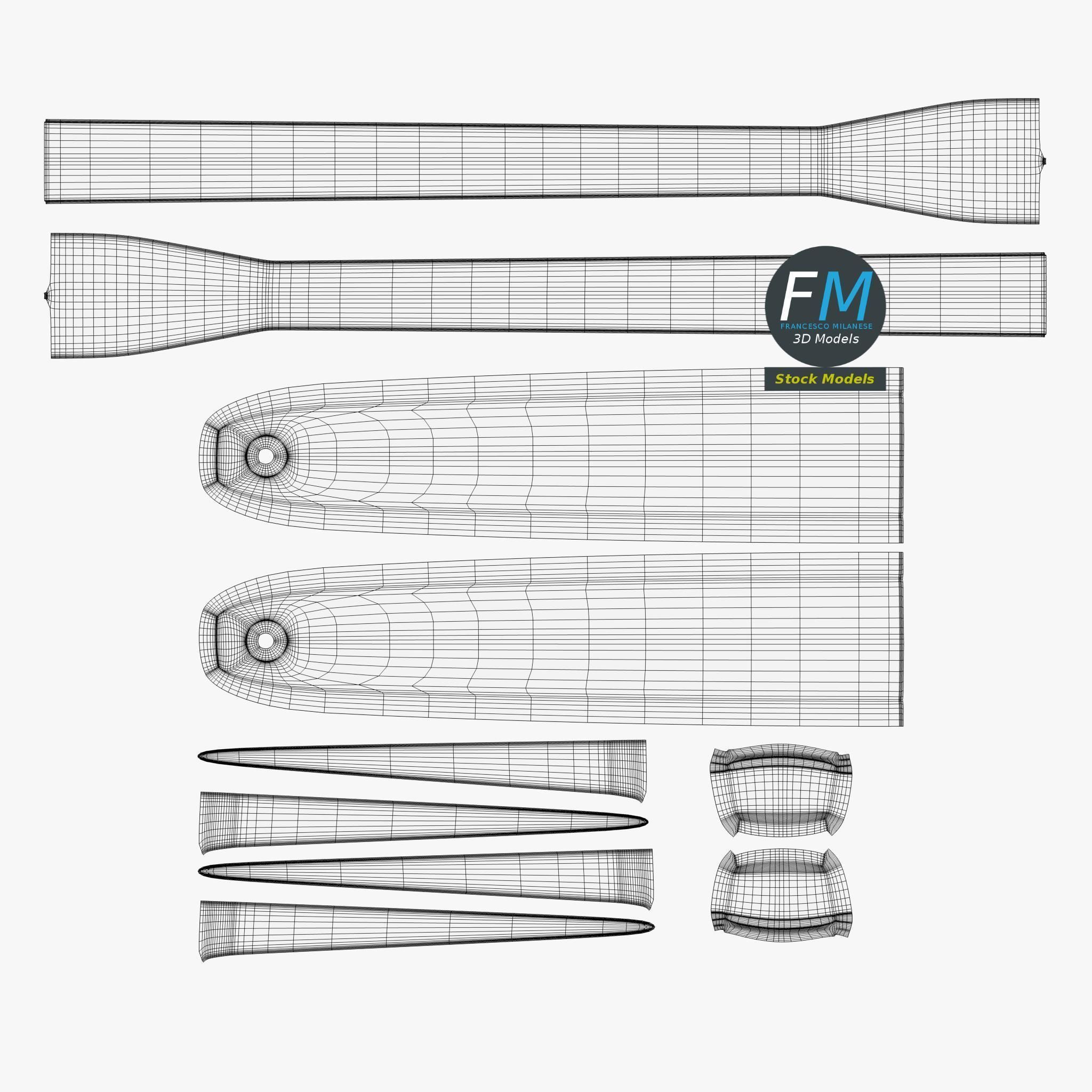 Carving fork kitchen tool 3D model_11