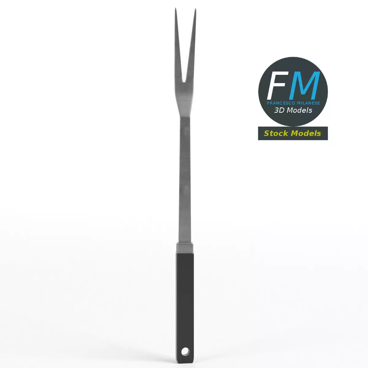 Carving fork kitchen tool 3D model_0