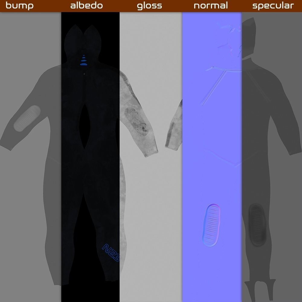 Diving wetsuit 3D model_9