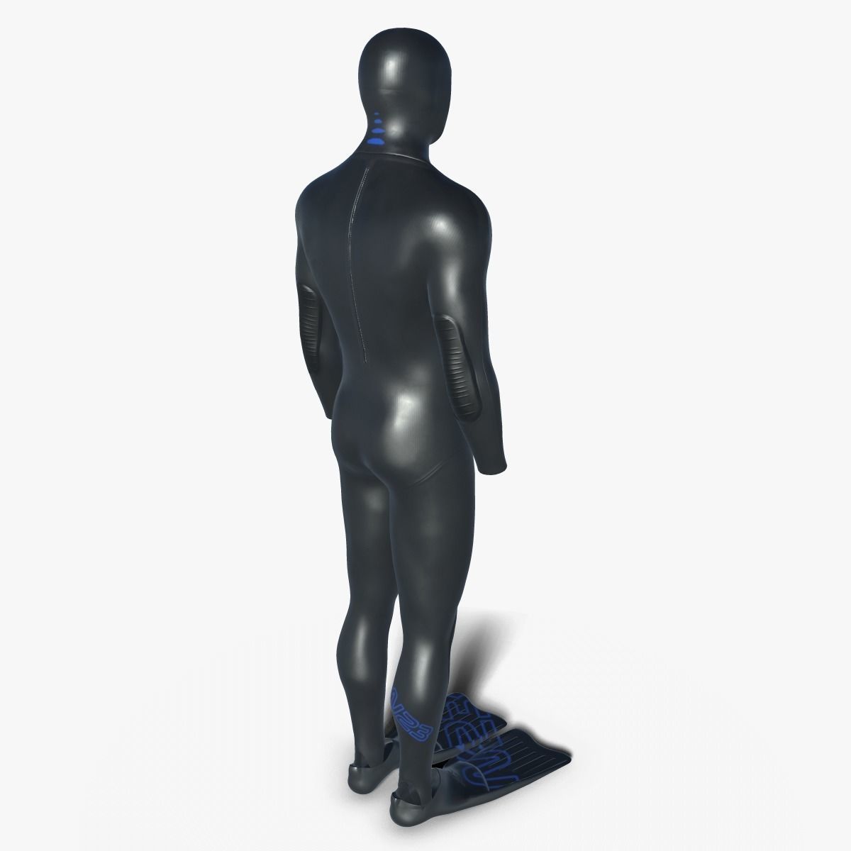 Diving wetsuit 3D model_4