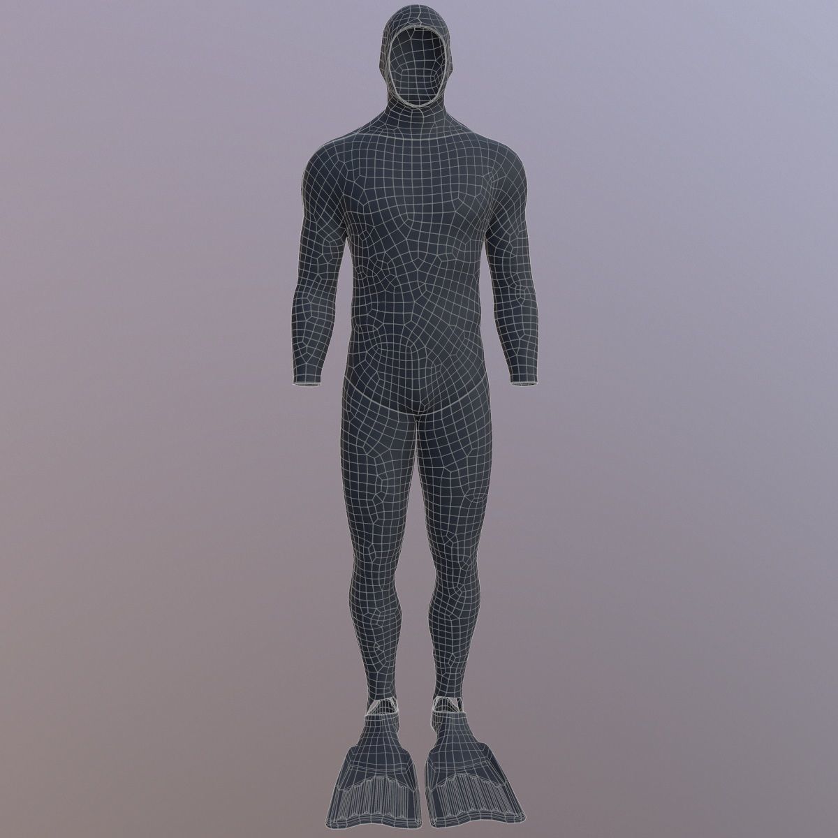 Diving wetsuit 3D model_8
