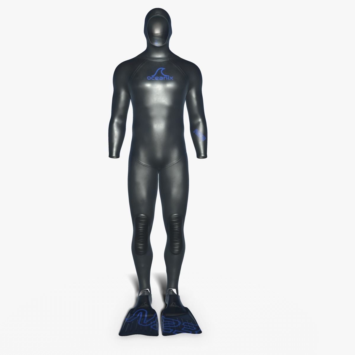 Diving wetsuit 3D model_5