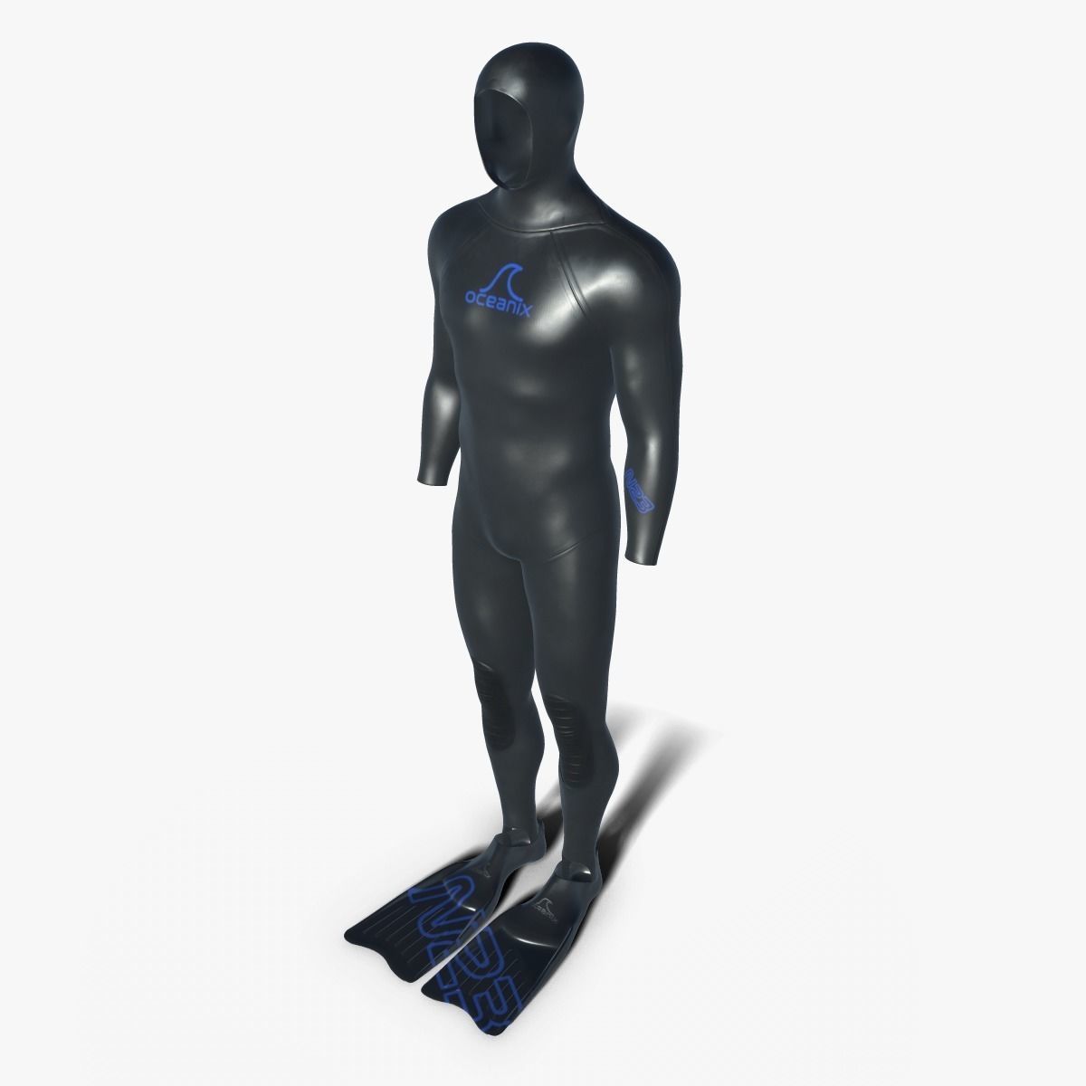 Diving wetsuit 3D model_2