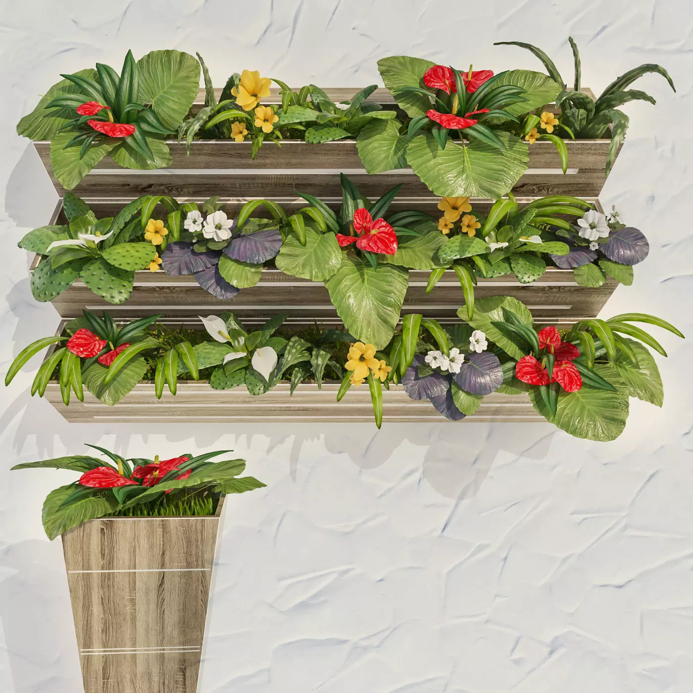 Fitostend tier vertical planter 3D model