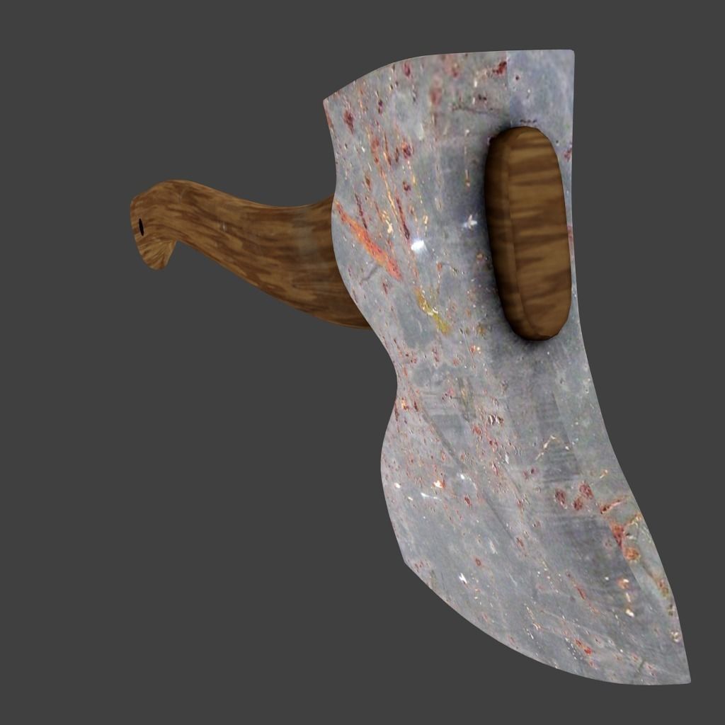 Rusty Axe Low-poly 3D model_2