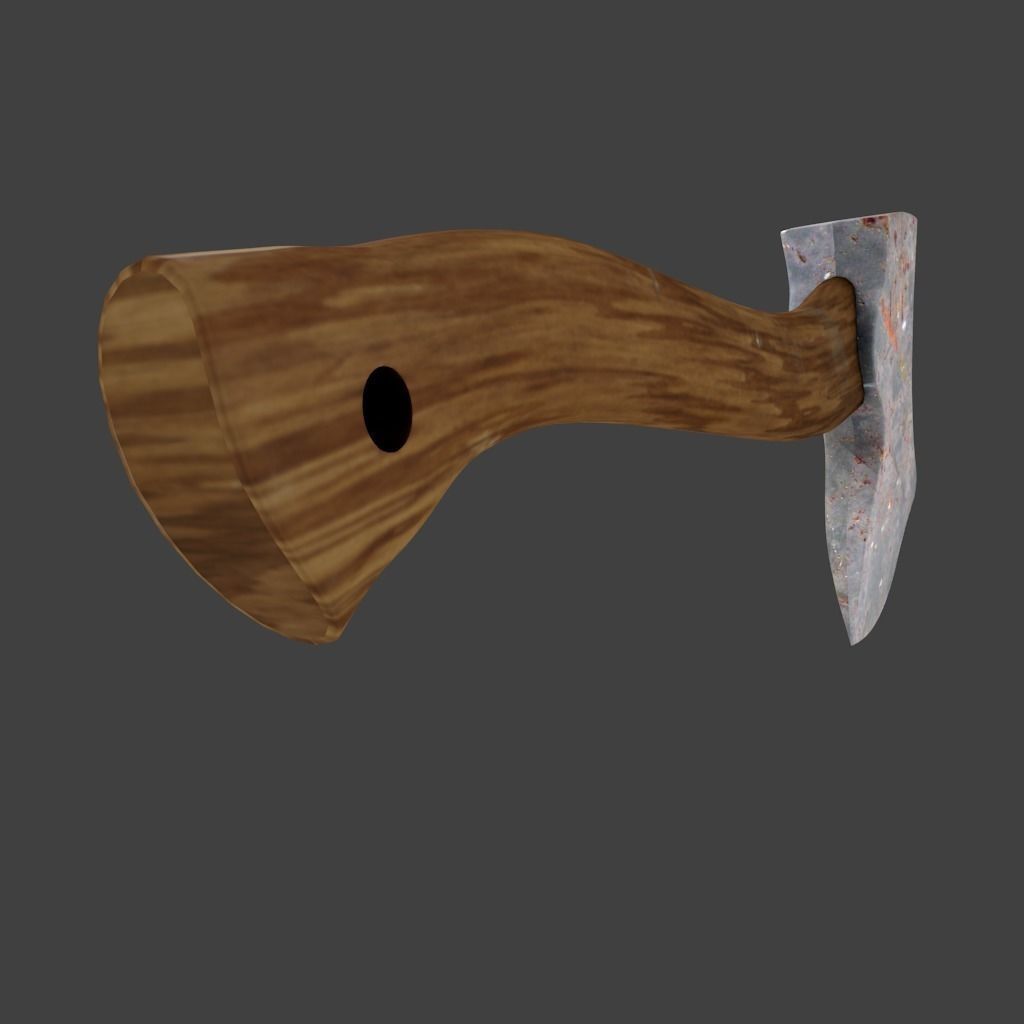 Rusty Axe Low-poly 3D model_3