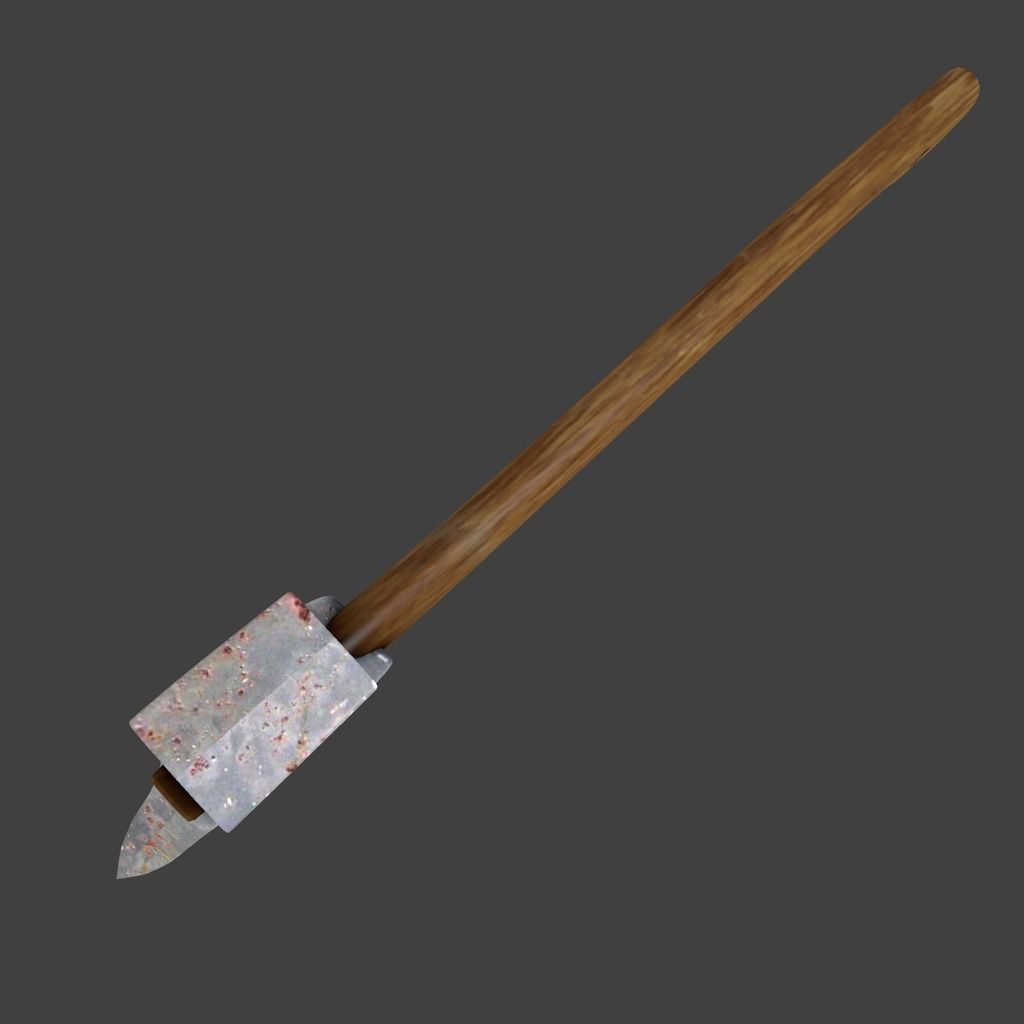 Rusty Axe Low-poly 3D model_4