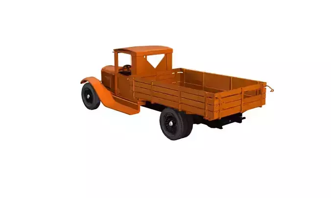 1920s Vintage Farm Pickup Low Poly Classic Utility Truck Low-poly 3D model 5